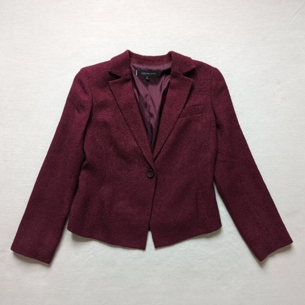Vintage Anne Klein wool maroon blazer academia 90s y2k oversized size 8